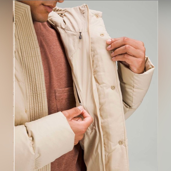 Lululemon Wunder puff jacket trench men’s large tan beige - Picture 5 of 11